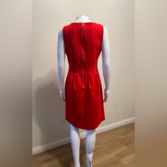 J. CREW Women's Pleated Flare Dress, Red Size 10 - Picture 6 of 7